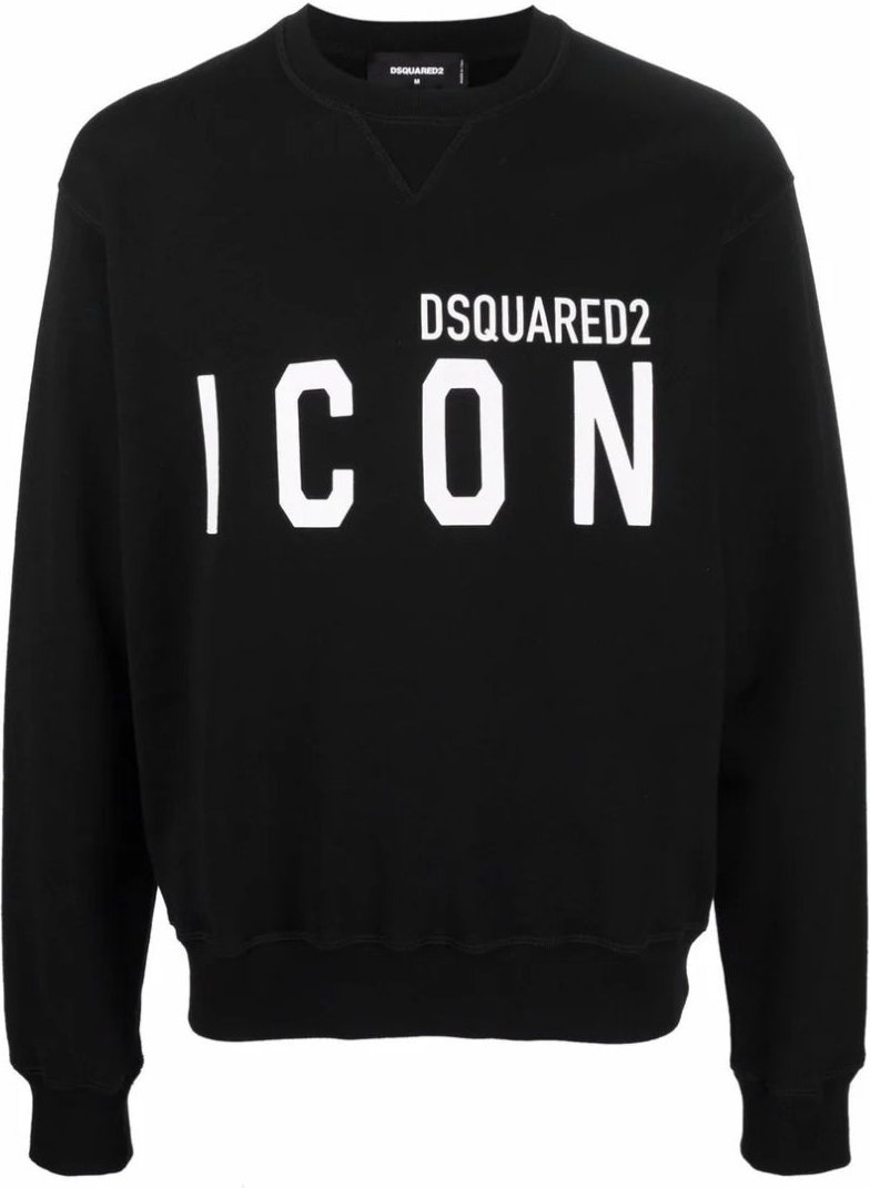 Dsquared2 Schwarzes Sweatshirt Großes Icon Cooles Schwarzes Logo
