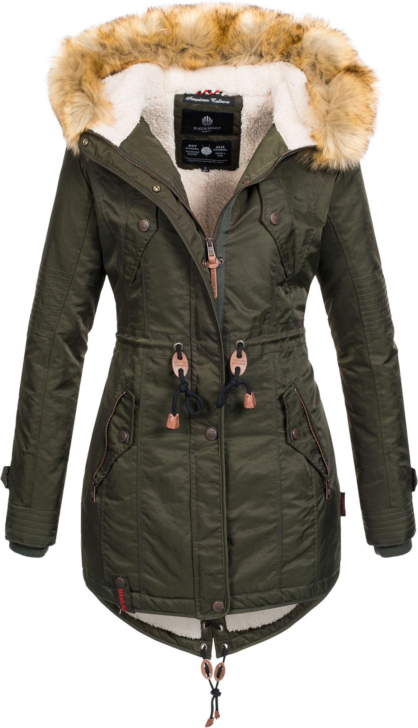 Navahoo Damen Winterjacke B399 – Warm, Wasserabweisend & Mit Abnehmbarem Kunstfellkragen
