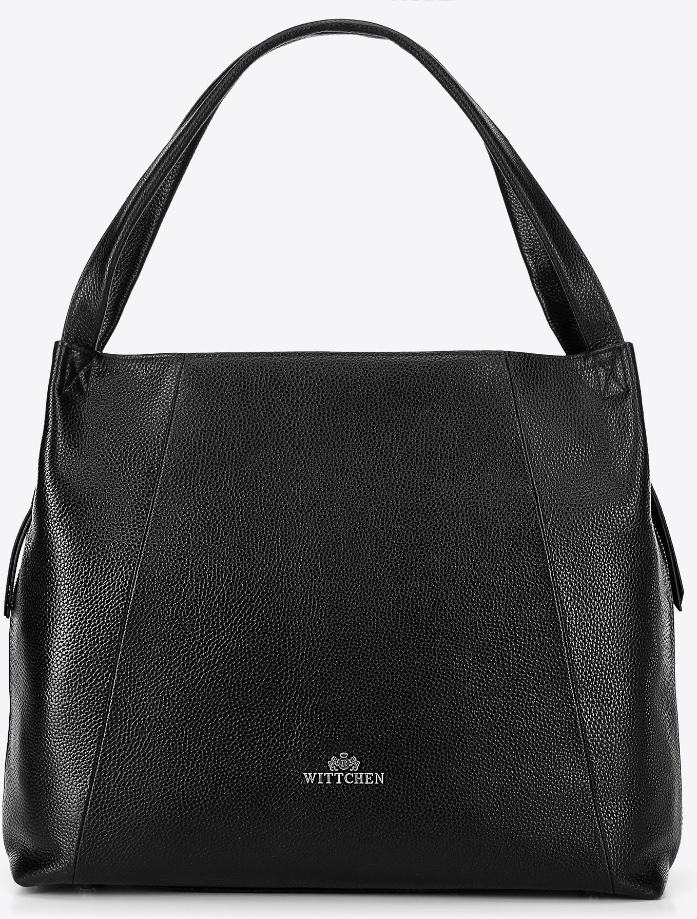 Wittchen Damen-Lederbeutel, schwarz und silber, Naturleder