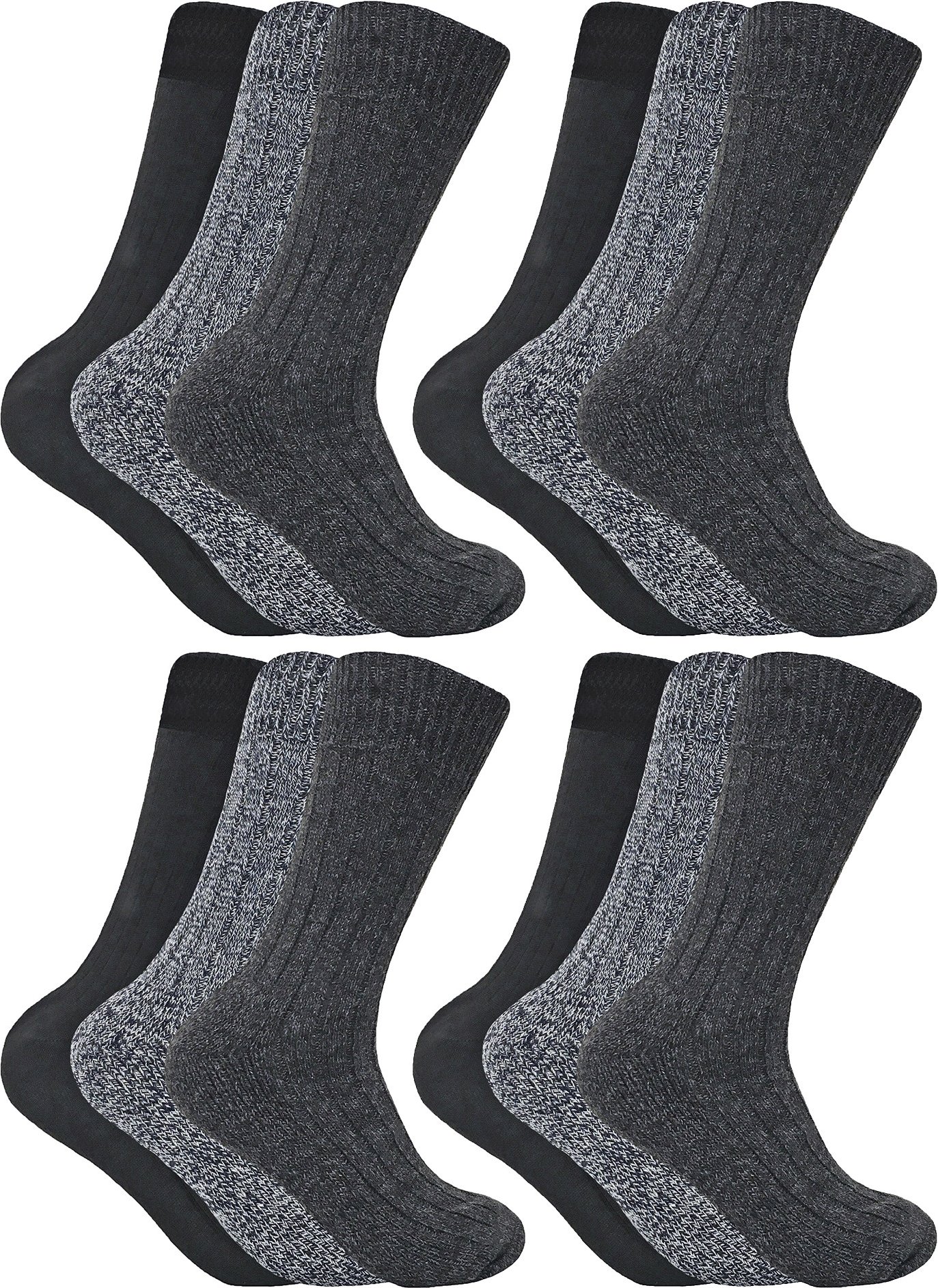 Thumbnail - Socke Snob - 12 Paar Herren Wolle Boot Socken für Wandern - Grau