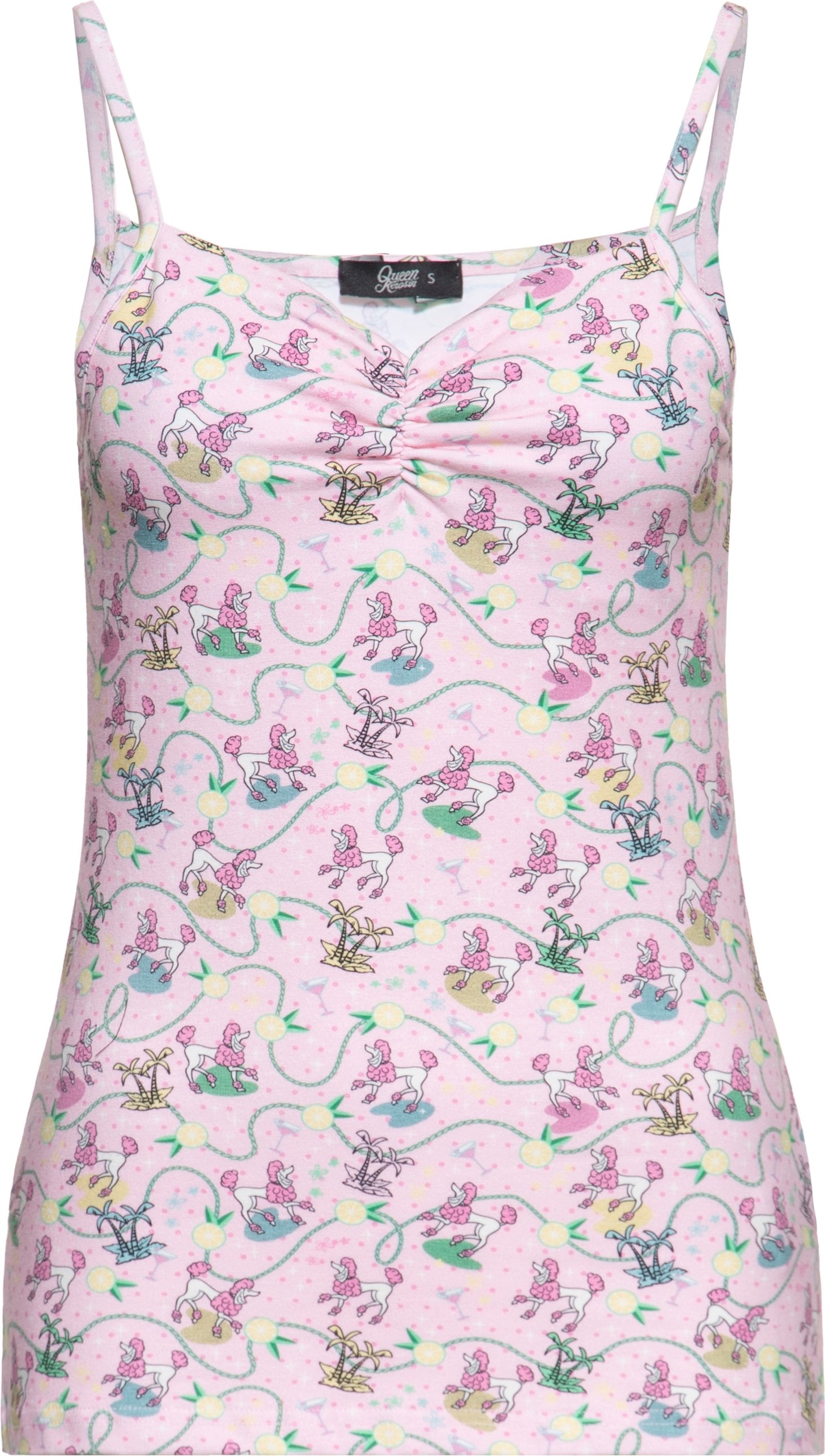 Queen Kerosin Damen Top Poodle pink