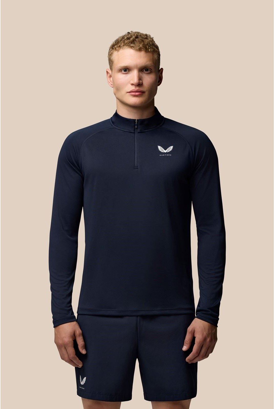 Castore Adapt Training 1/4 Zip Top Polyester Herren Blau Activewear T-Shirts