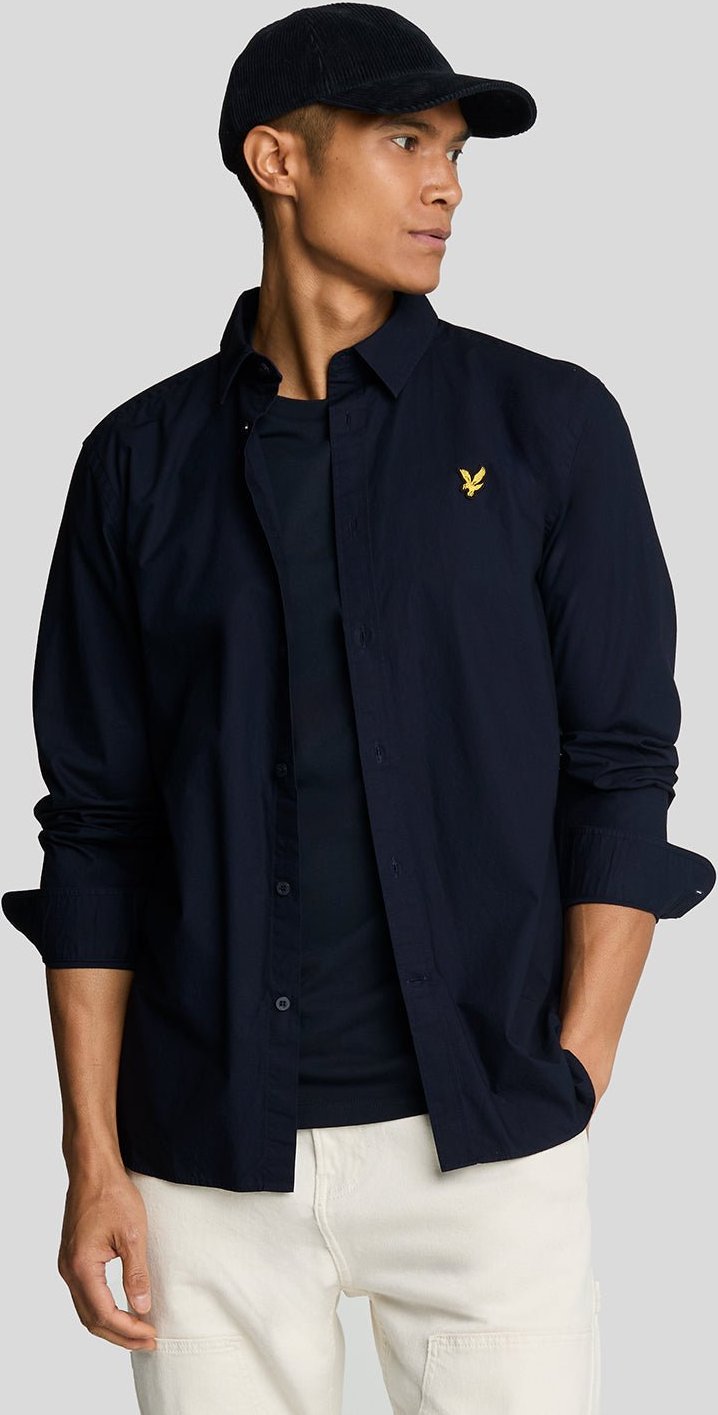 Thumbnail - Lyle & Scott Lang�rmliges Popeline-Hemd, Marineblau