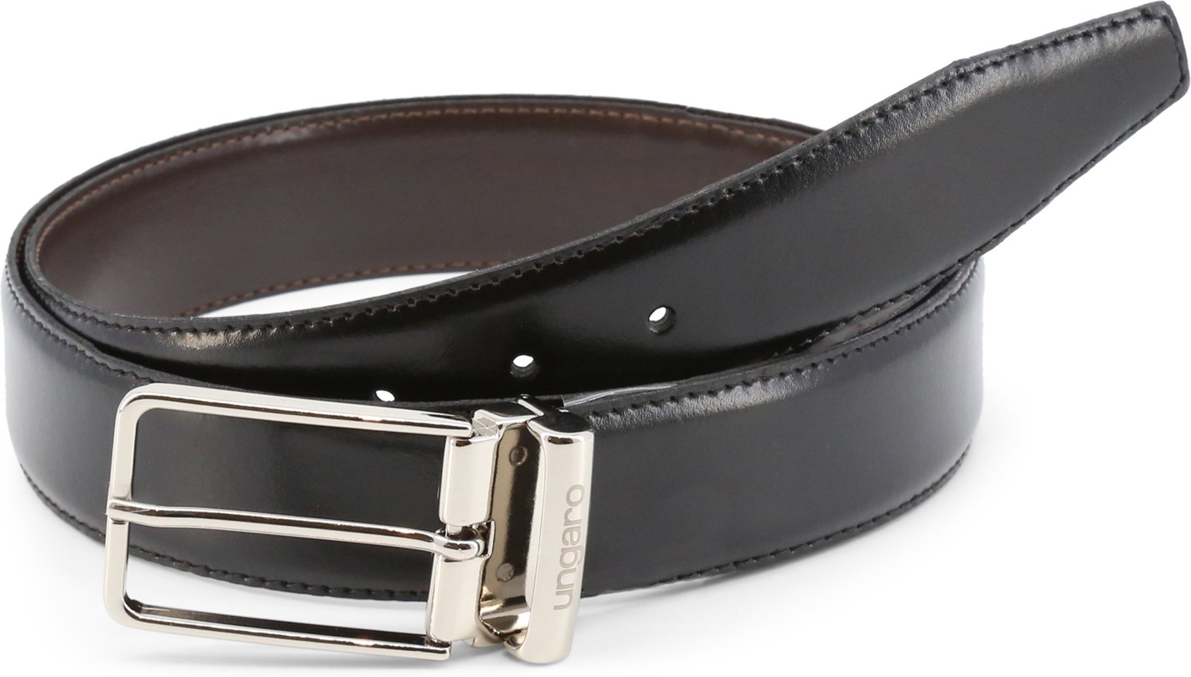 Wendbarer Leder Gürtel Schwarzbraun