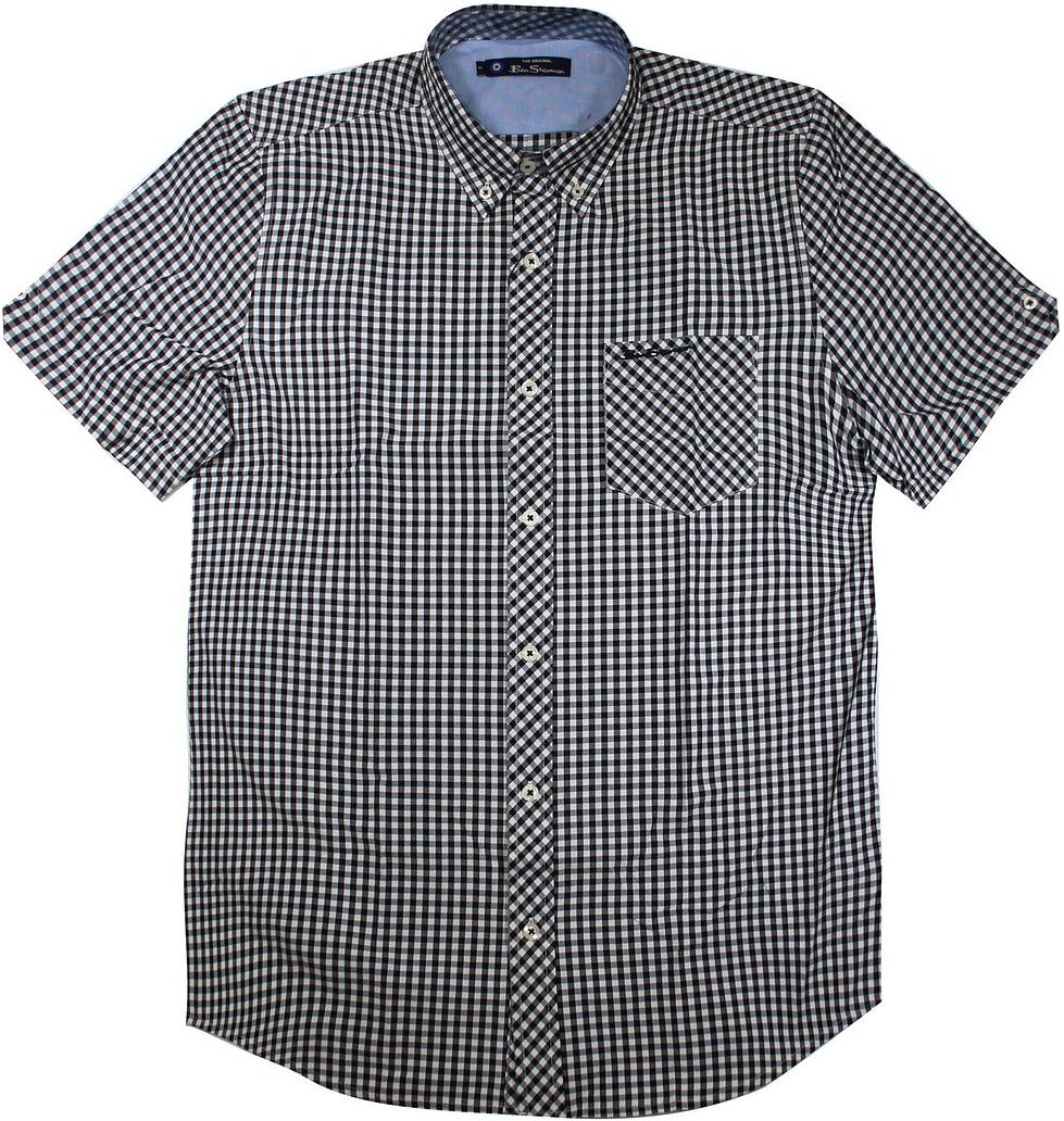 Ben Sherman karierte Herrenschwarzhemd