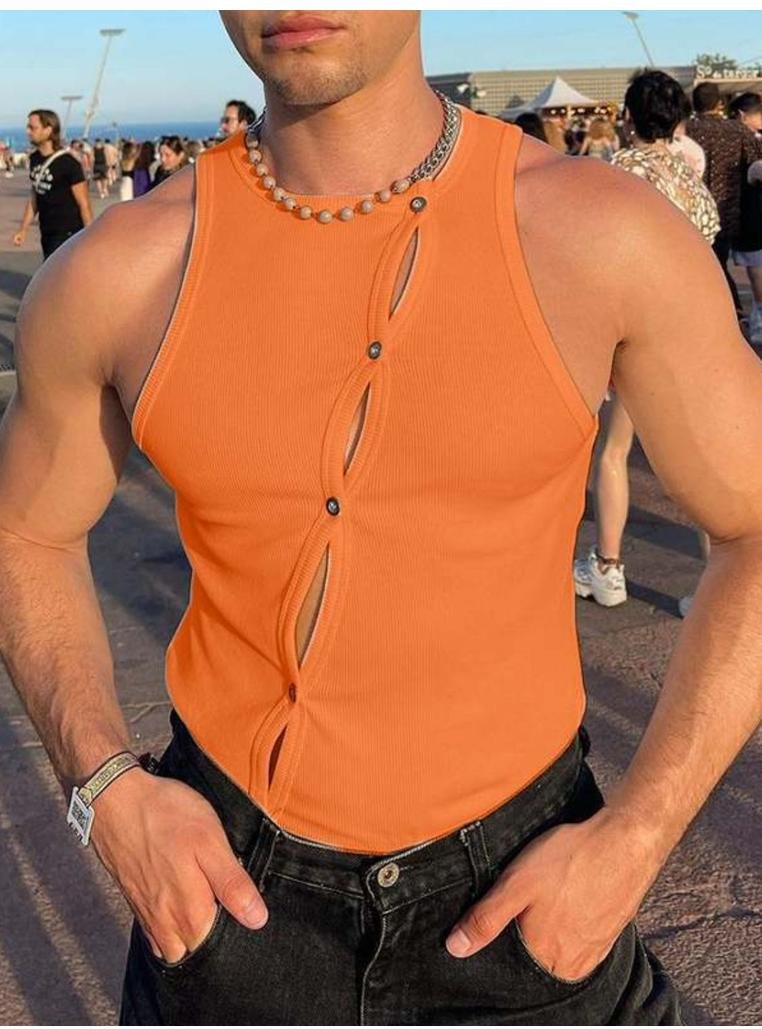 Thumbnail - Herren Tanktop mit Rundhalsausschnitt in Übergröße mit Ausschnitten