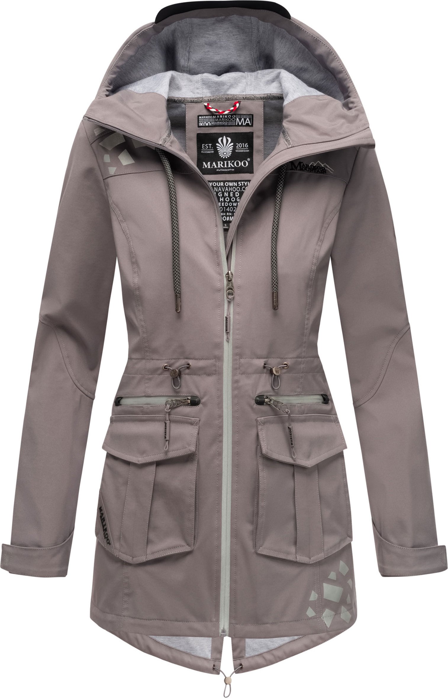 Thumbnail - Marikoo Damen Softshelljacke – Ulissaa mit Kapuze & Reflektoren