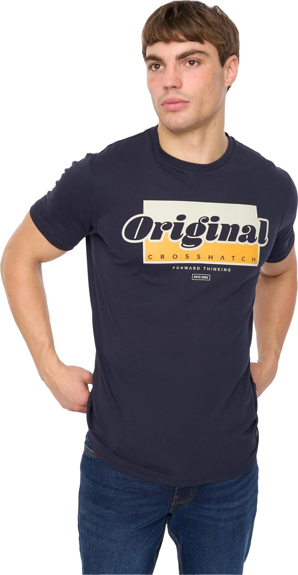 Crosshatch - "Chevin" T-Shirt für Herren (Marine)