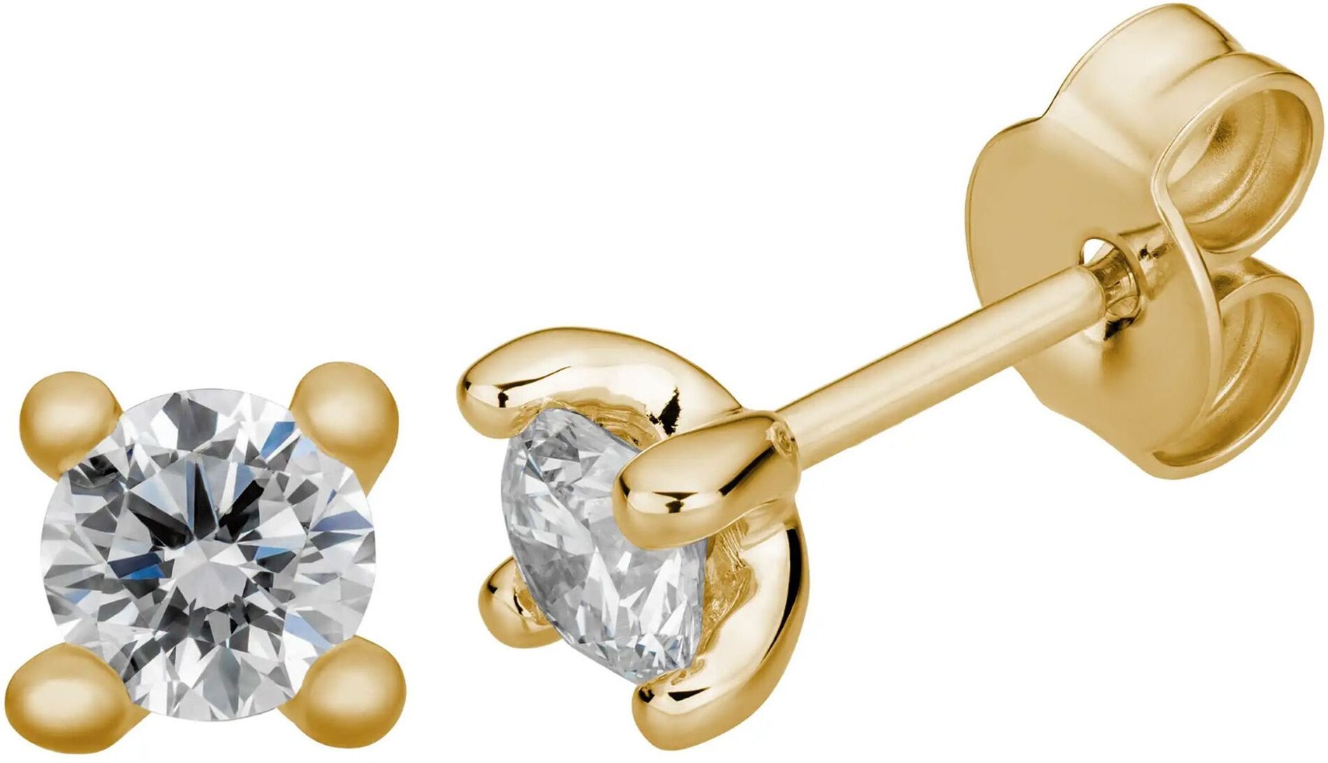 Lyomi Ohrstecker 585/- Gelbgold 2 synth. Diam. 0,50 ct.