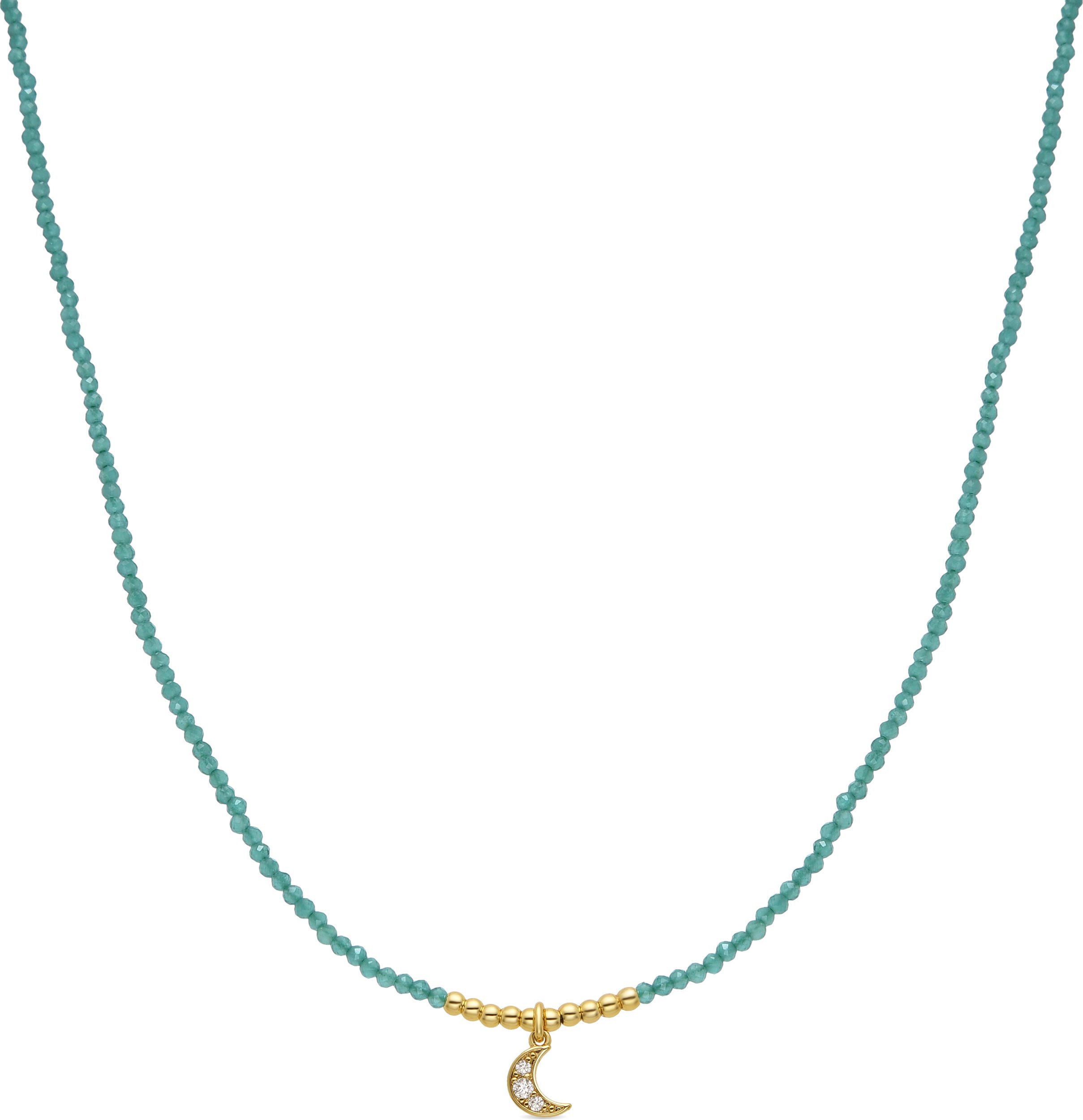 Luxenter Mond Halskette 925 Sterling Silber