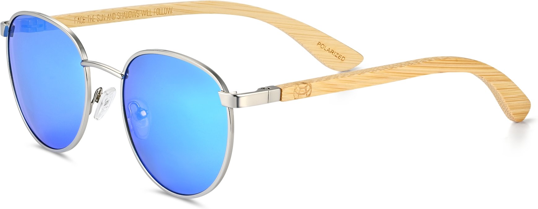 Earth Wood Boracay Polarisierte Sonnenbrille - Bambus/Blau
