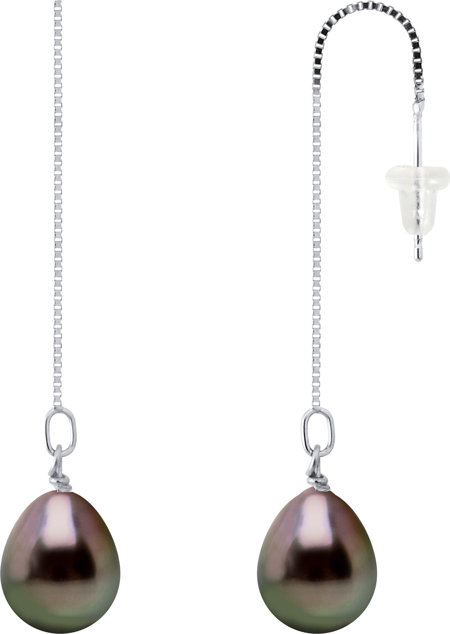 DIADEMA - Ohrringe - Anhängig - Echte Tahiti-Perlen - Weißgold