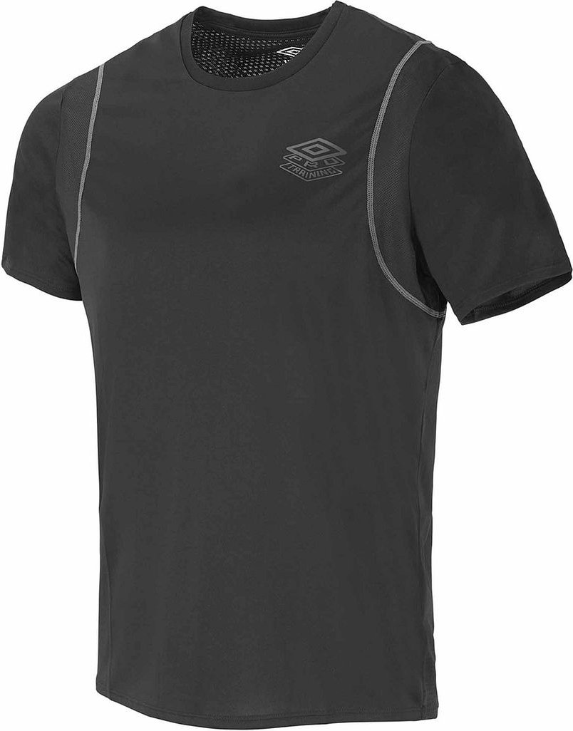 Umbro-Grafiklogo Kurzhülse schwarze Crew Männer Ptf Poly T-Shirt 65844g Kmk Schwarz