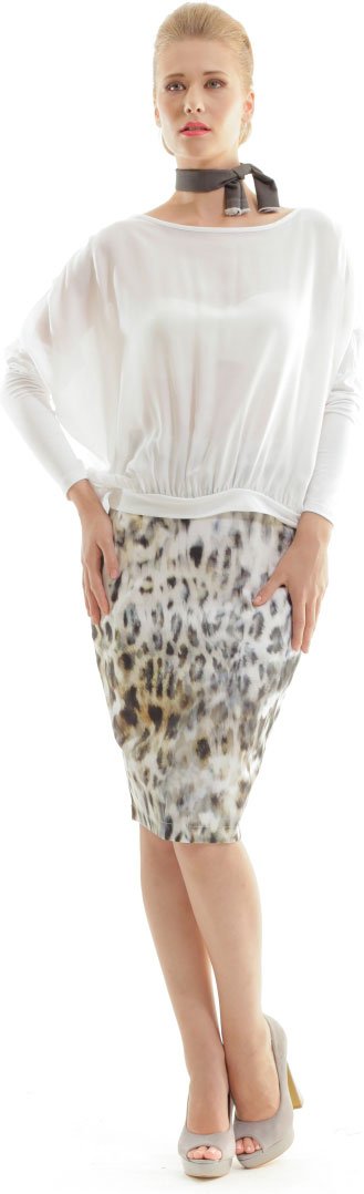 Bleistiftrock mit Tiermuster