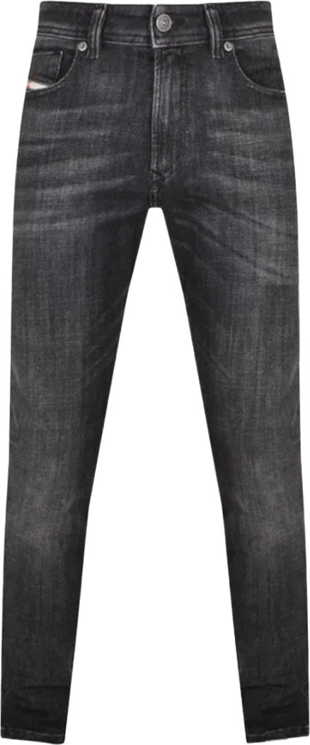 Diesel 1979 Sleenker Jeans aus verblasstem schwarzem Denim