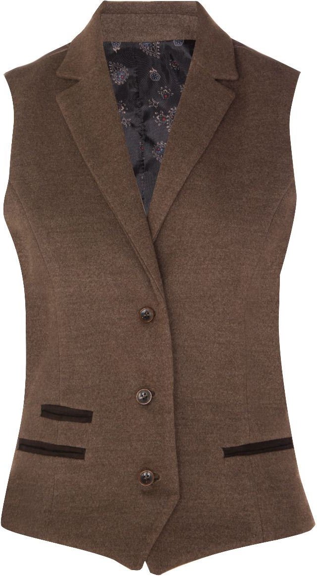 Hellbraune Weste aus Tweed im Fischgrätmuster der 1920er-Jahre für Damen