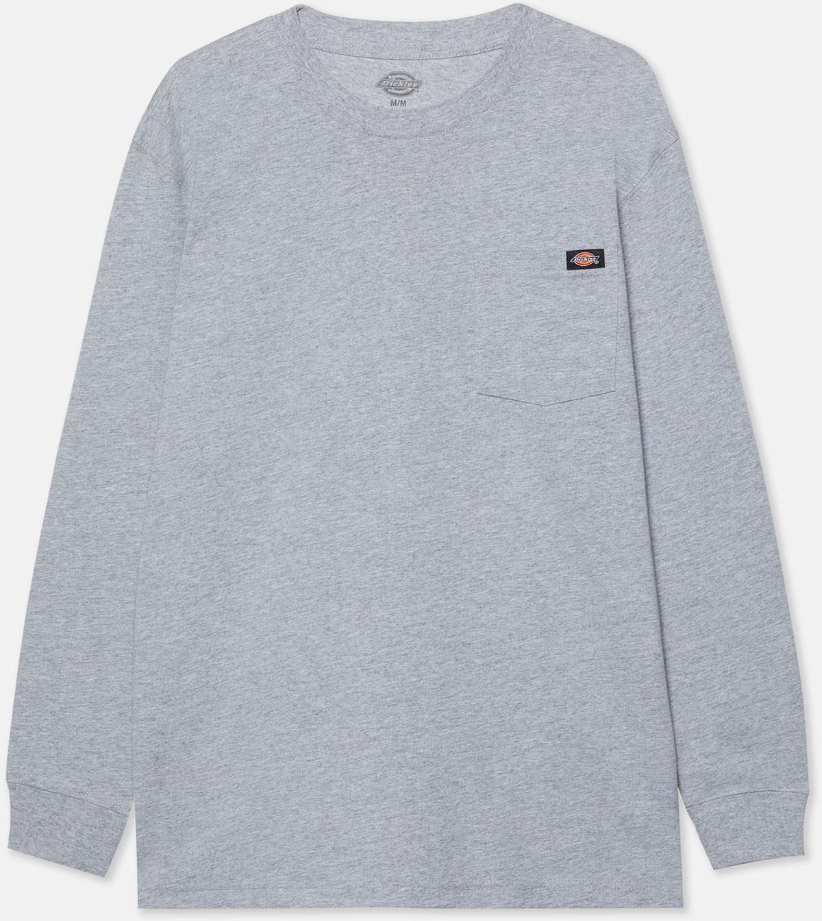 Dickies Taschen Langarm Baumwoll Herren T-Shirt in Grau