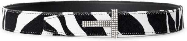 Zebramuster Strass-Schnallenriemen