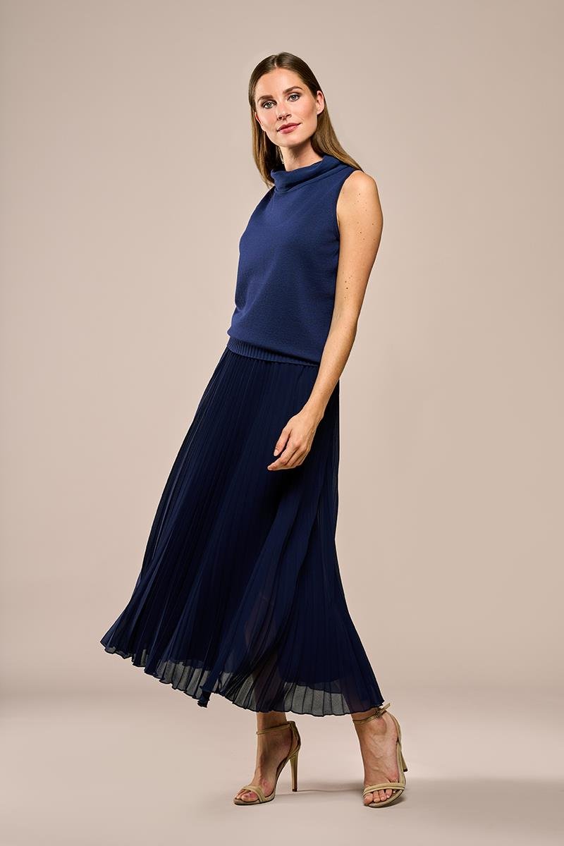 Lara Plisseerock Navy