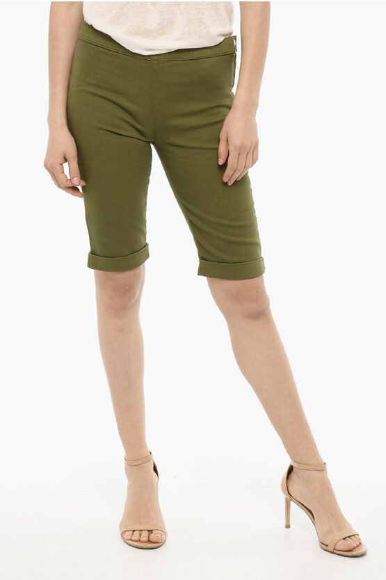 Thumbnail - Shorts mit Bündchensaum und goldenem Verschluss in Grün