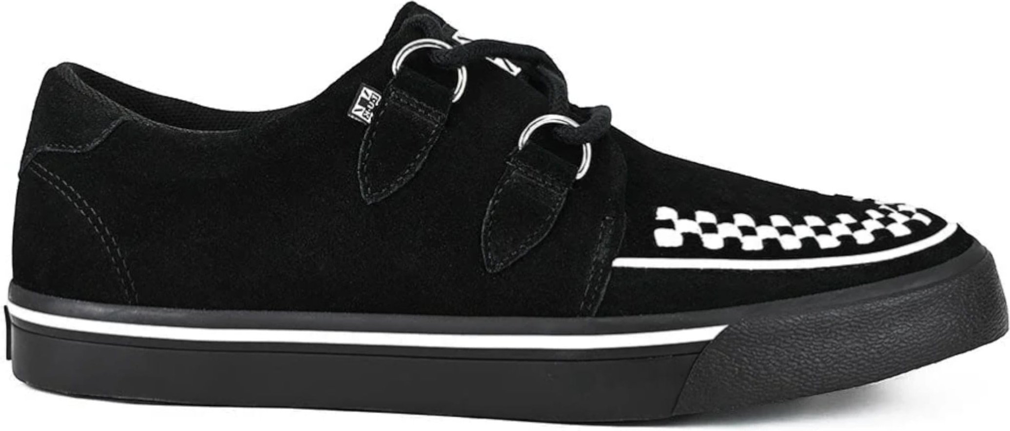 TUK Pointed Creeper Sneaker Schwarz-Weiß Wildleder Plateau-Schuhe - A9182