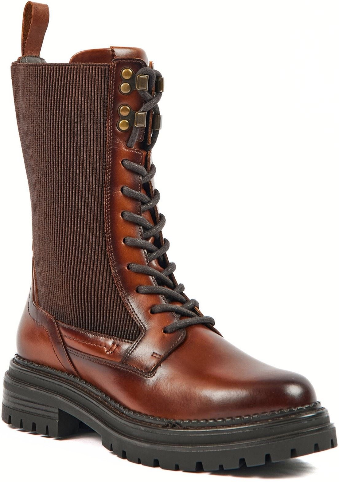 Pod Polly Leder/Textil Damenstiefel Tan