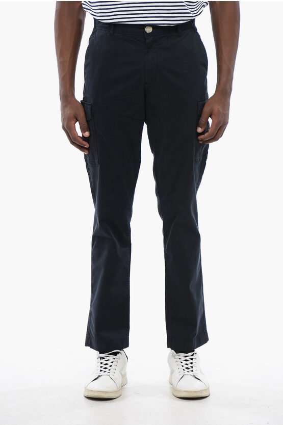 Cargohose aus Stretch-Baumwolle in Blau