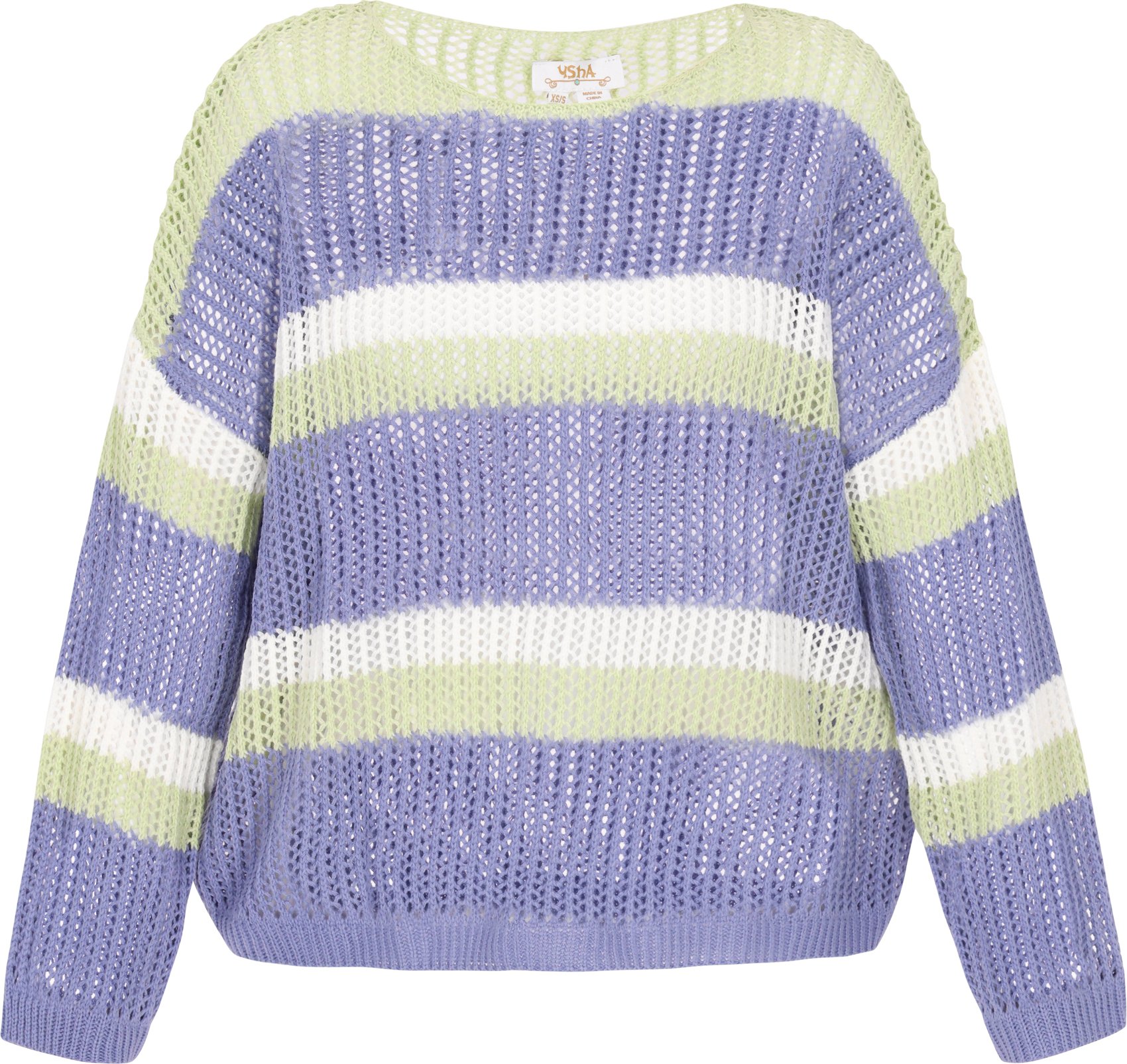 Thumbnail - usha Pullover Frauen cremeweiß hellgrün blau