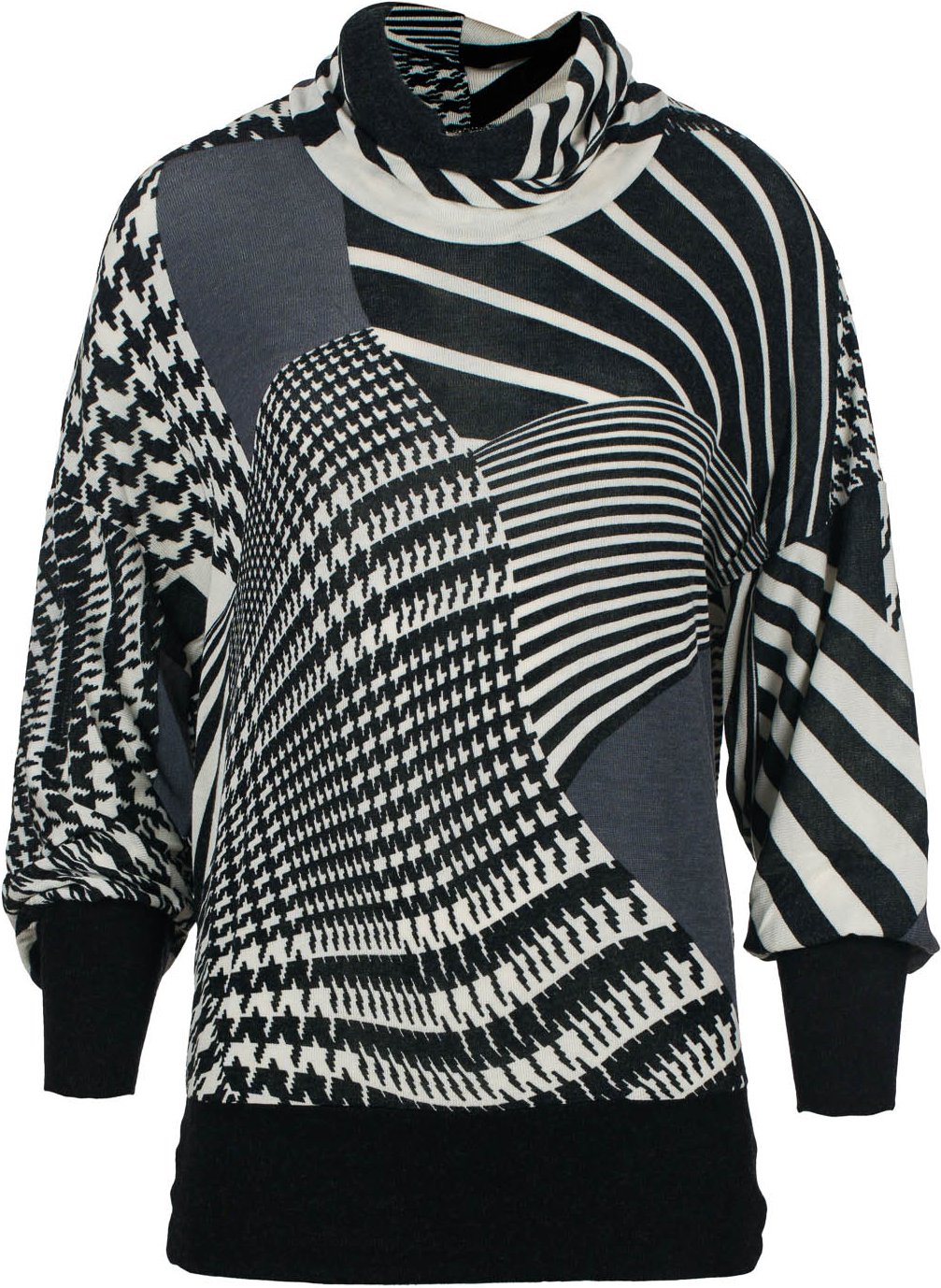 Gestricktes Poloshirt mit Fledermausärmeln