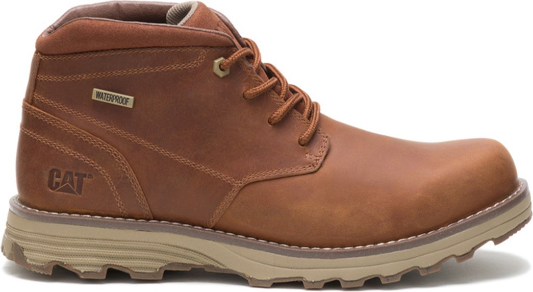 Caterpillar Herren Elude wasserdichte Arbeitsstiefel aus braunem Leder