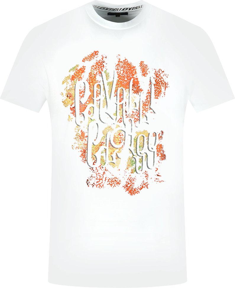 Thumbnail - Cavalli Class Bold Logo Weißes T-Shirt