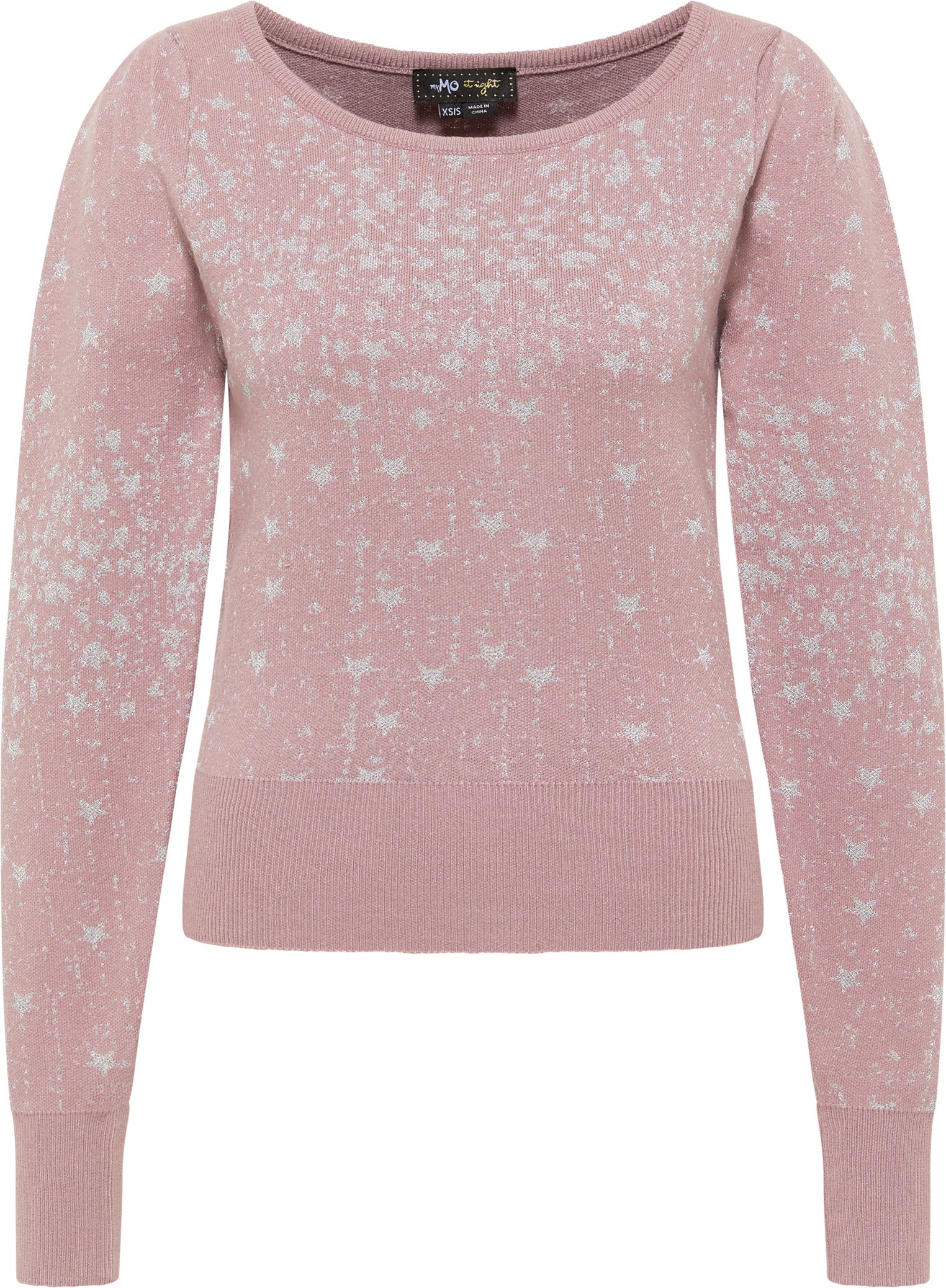 Mymo Strickpullover Damen Mauve Silber