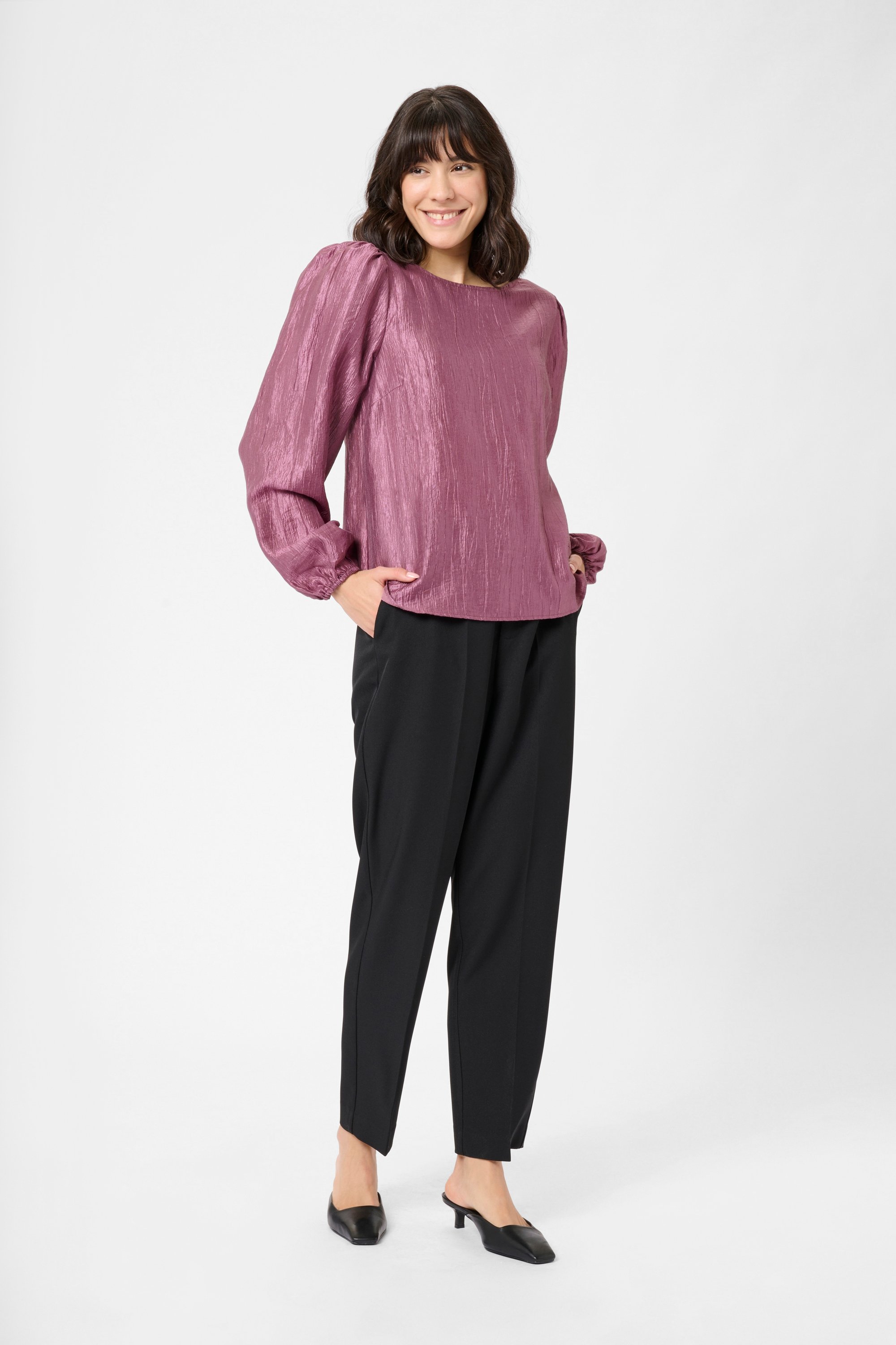 Langarm-Bluse KArizz Langarm-Bluse Regular fit purple