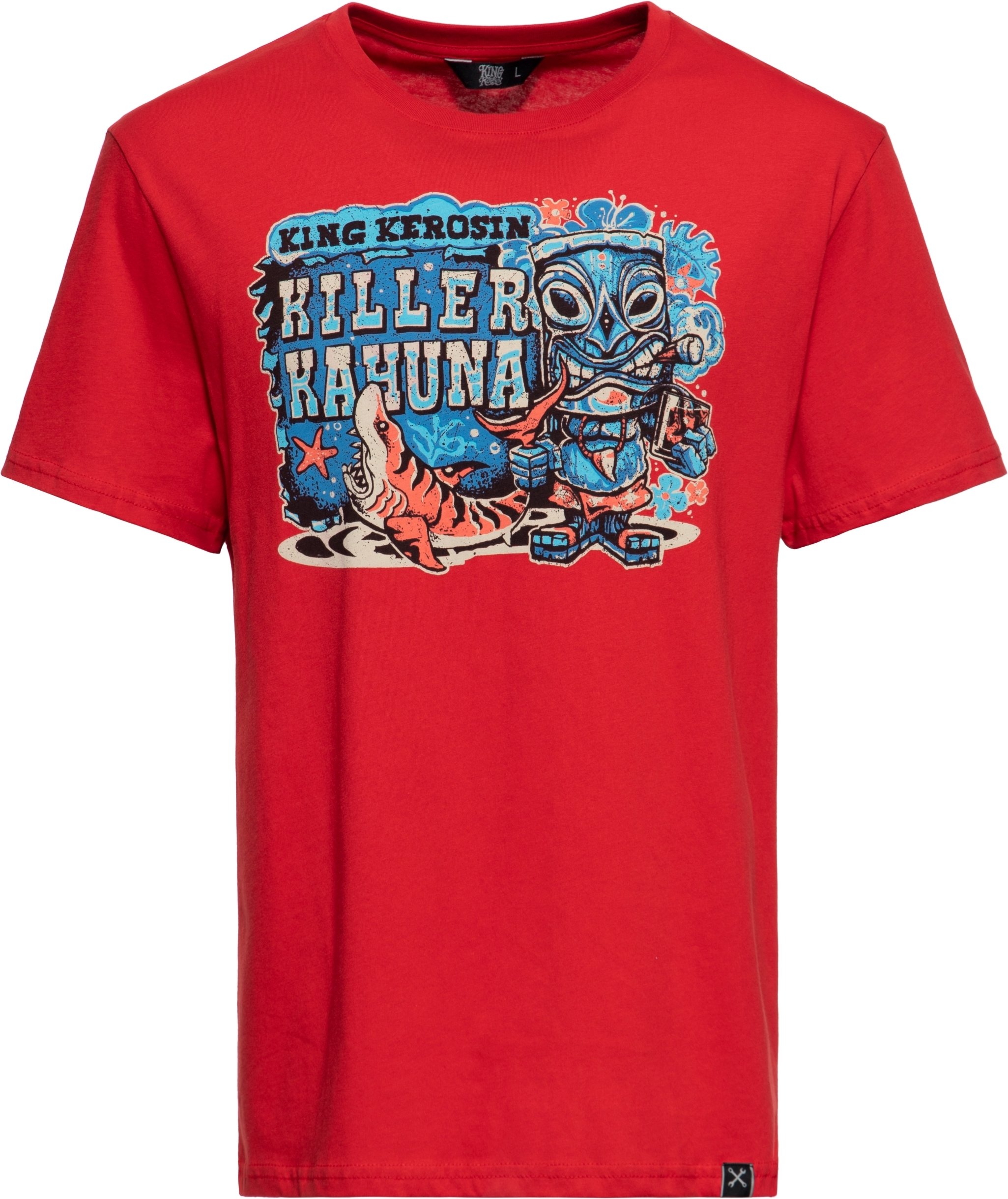 King Kerosin Herren Print T-Shirt Killer Kahuna rot