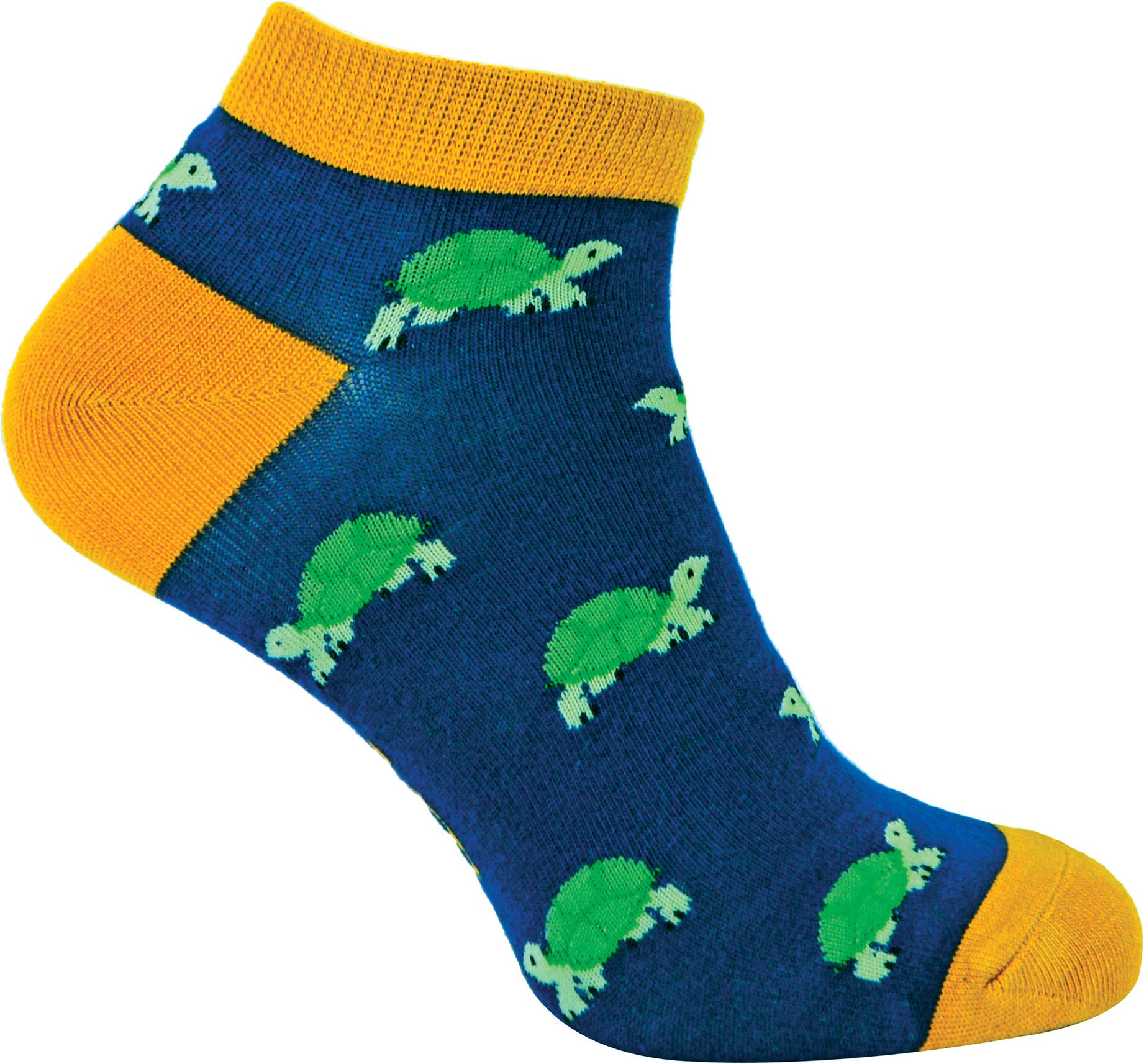 Herren Bambus-Trainersocken | Herr Heron | Tier Thema atmungsaktiv Low Cut Sneaker Socken - Schildkröten (Navy)