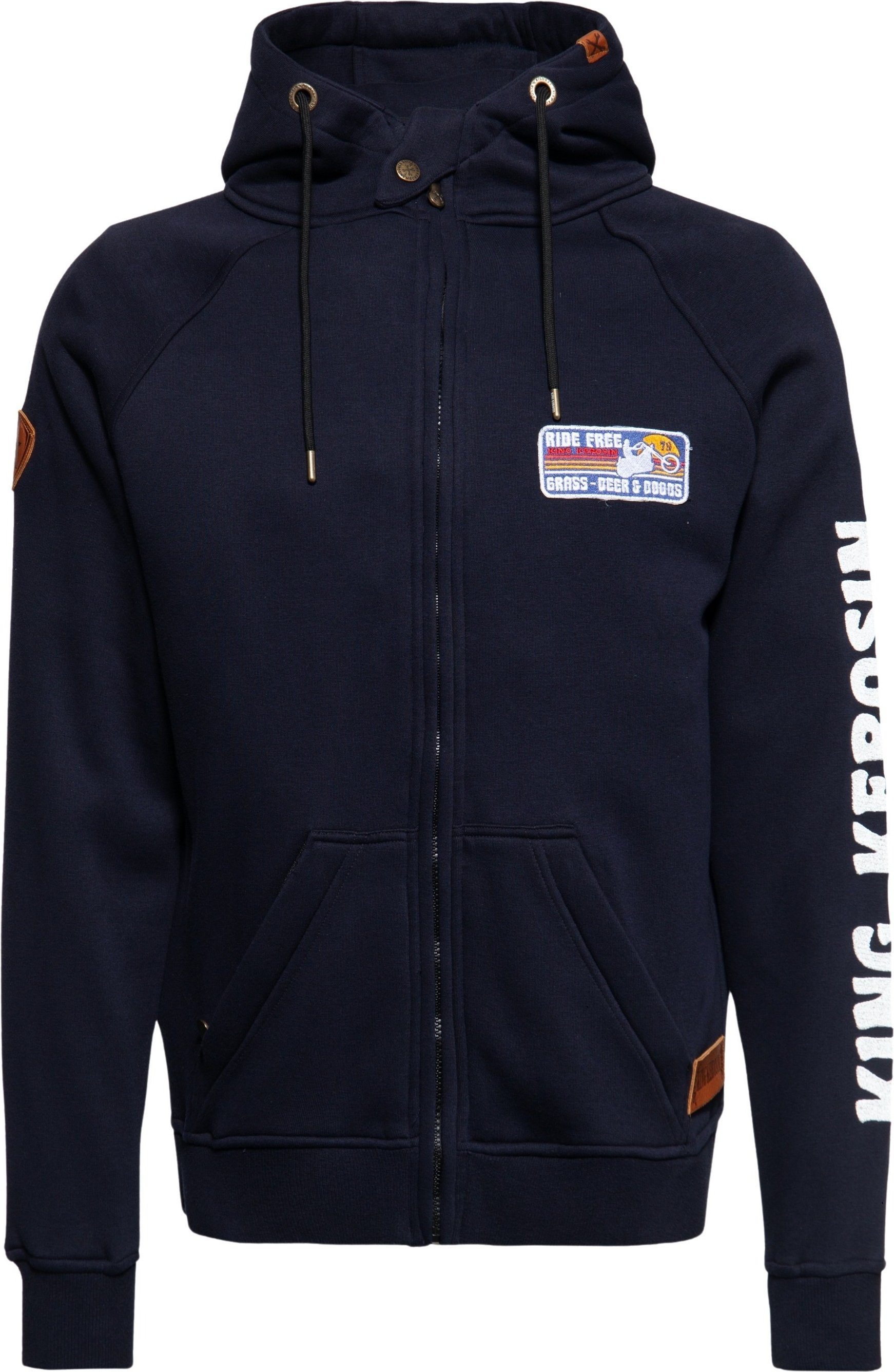 King Kerosin Herren Outdoor Sweatjacke KK Adventure Gear - Ride Free navy