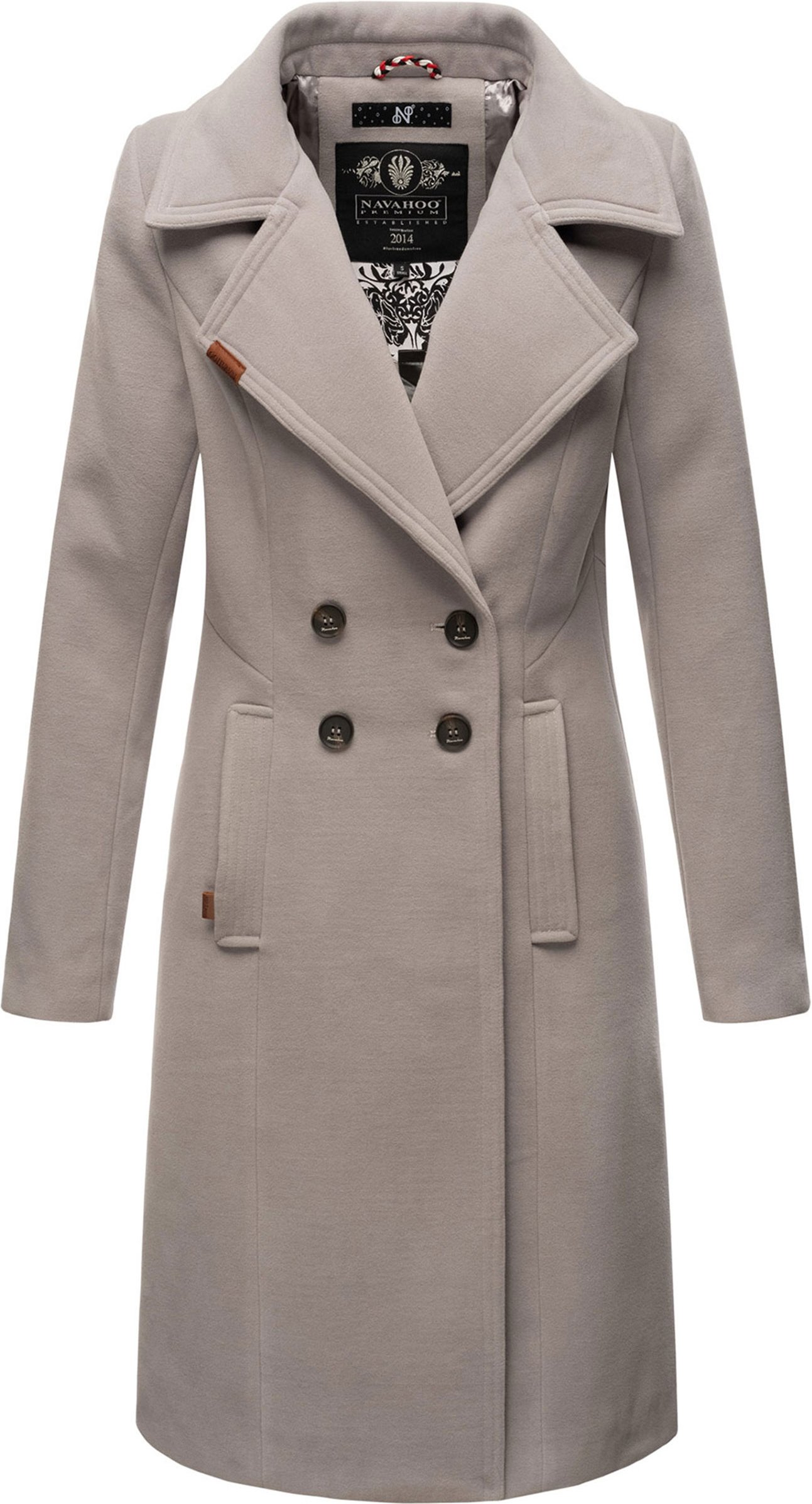 Navahoo Damen Trenchcoat Wooly – Premium Wintermantel mit Eleganter Passform