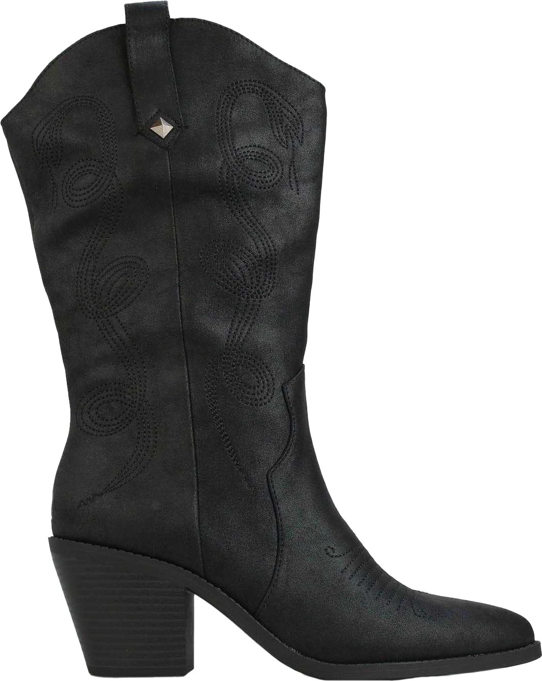 Rocket Dog - "Feria" bestickt Cowboystiefel für Damen (Schwarz)