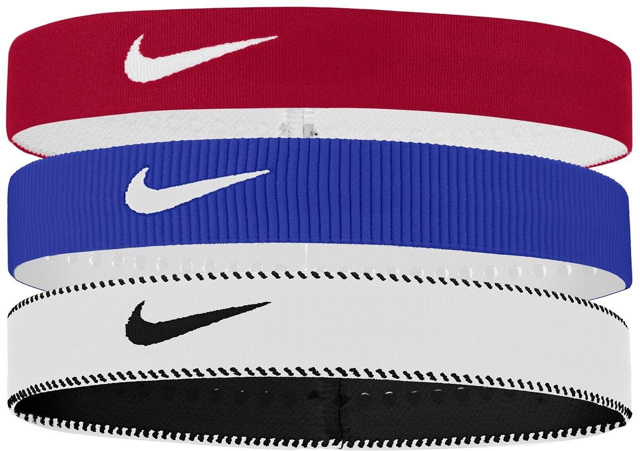 Nike - "Classic" Stirnband Breites Band(3er-Pack) (Rot/Blau/Weiß)