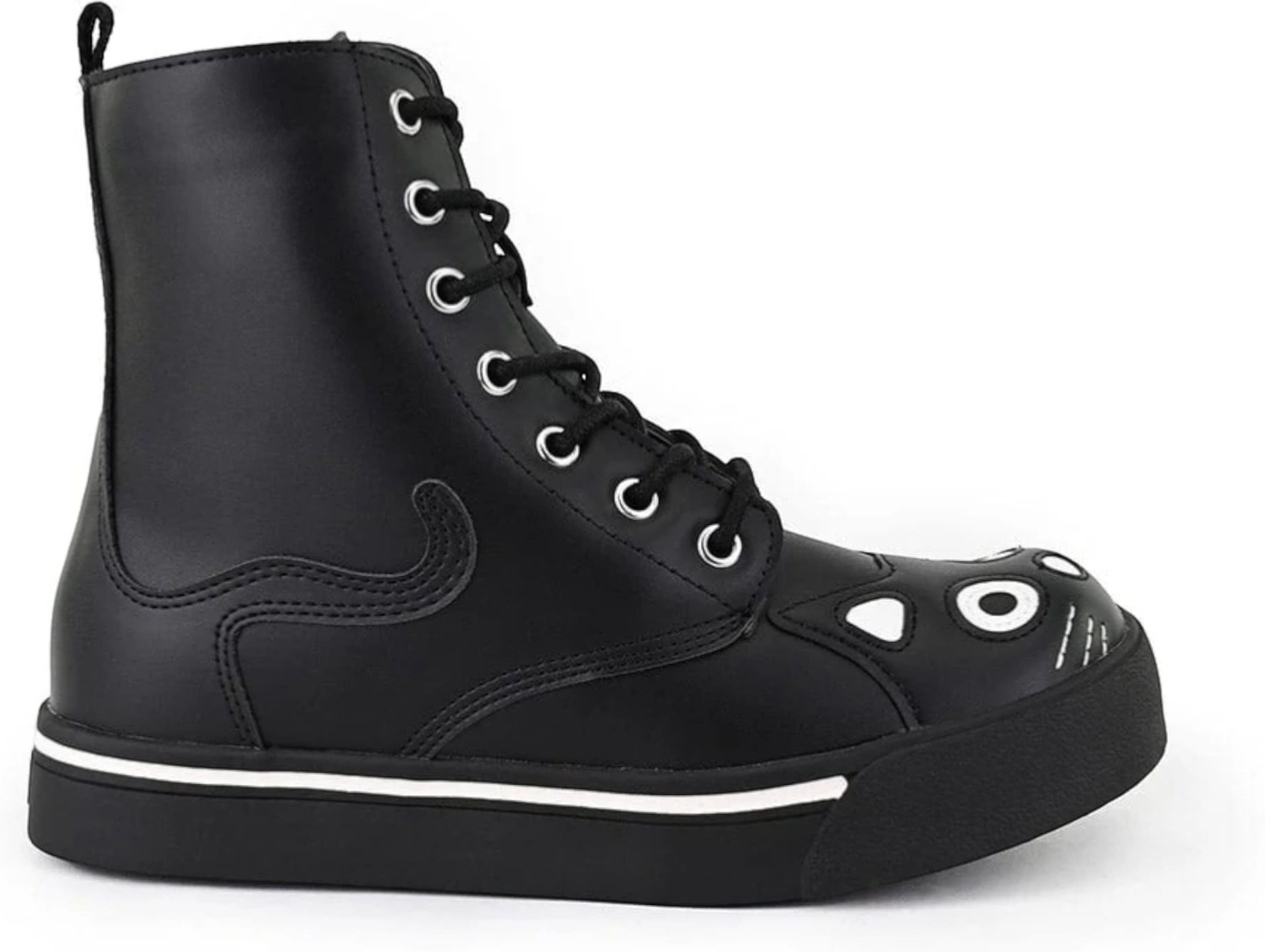 TUK Damen-Sneaker „Kitty“ aus schwarzem Kunstleder – A6570L