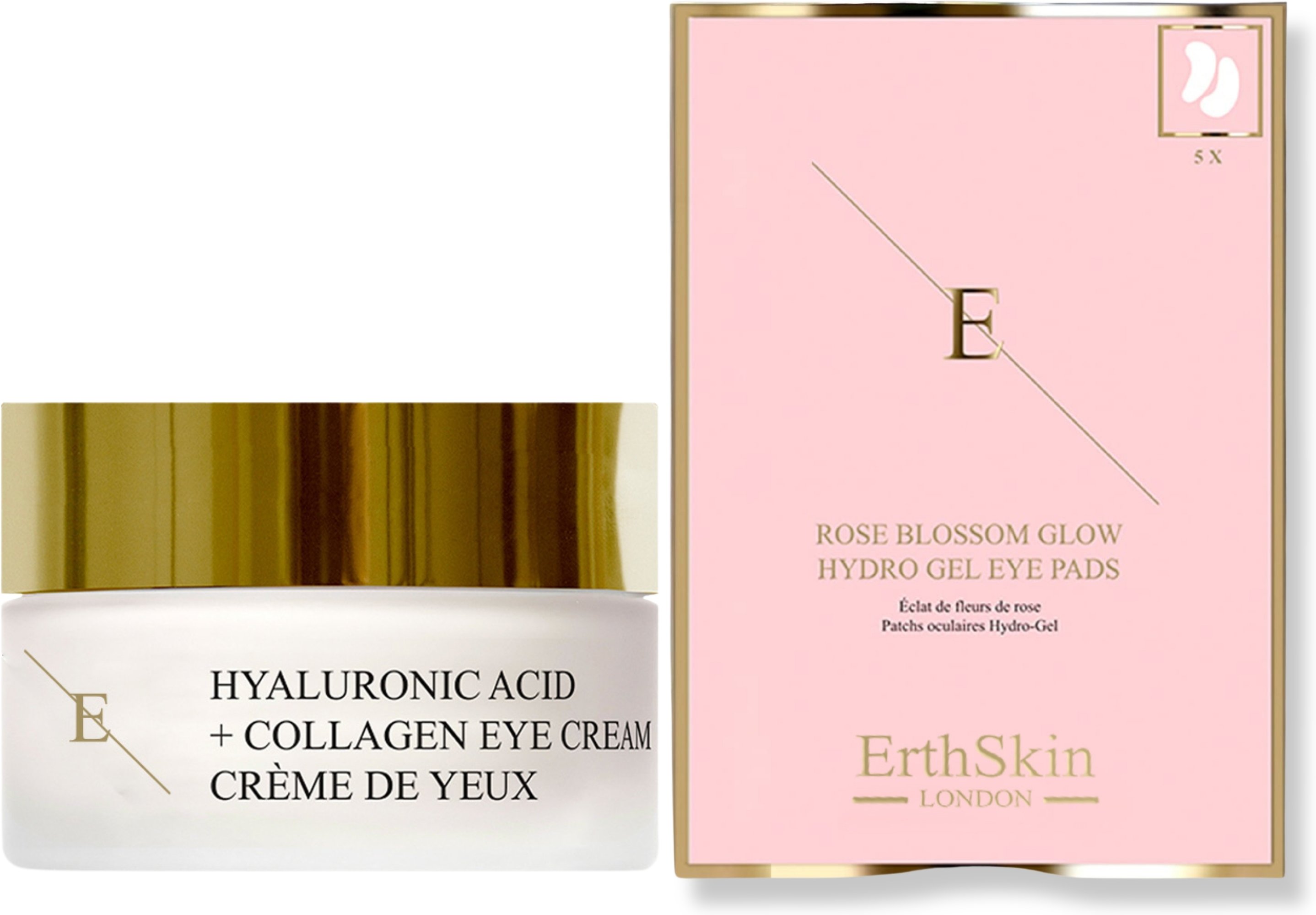 Hyaluronsäure + Kollagen Pro Age Augencreme 30ml + Rose Blossom Glow Hydro-Gel Augenpads 5 X 2