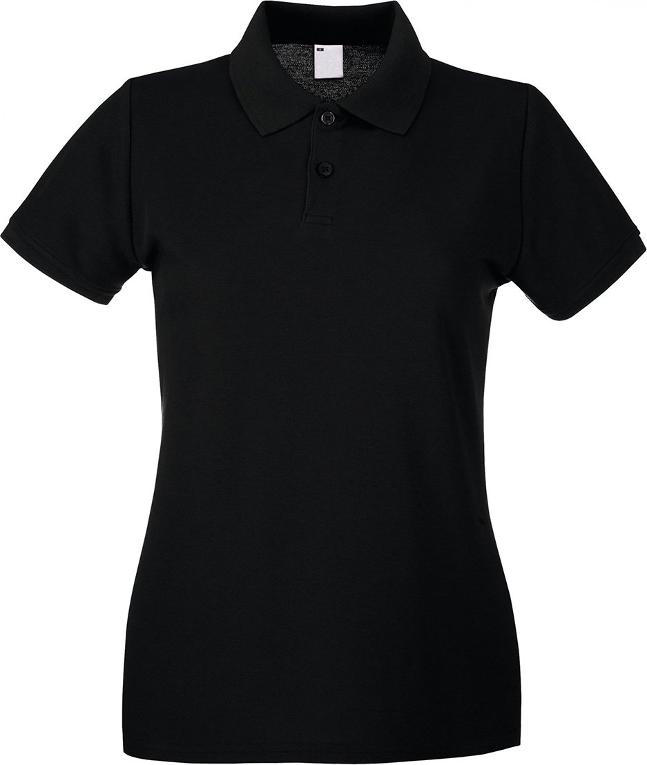 Fruit of the Loom - Poloshirt für Damen kurzärmlig (Schwarz)