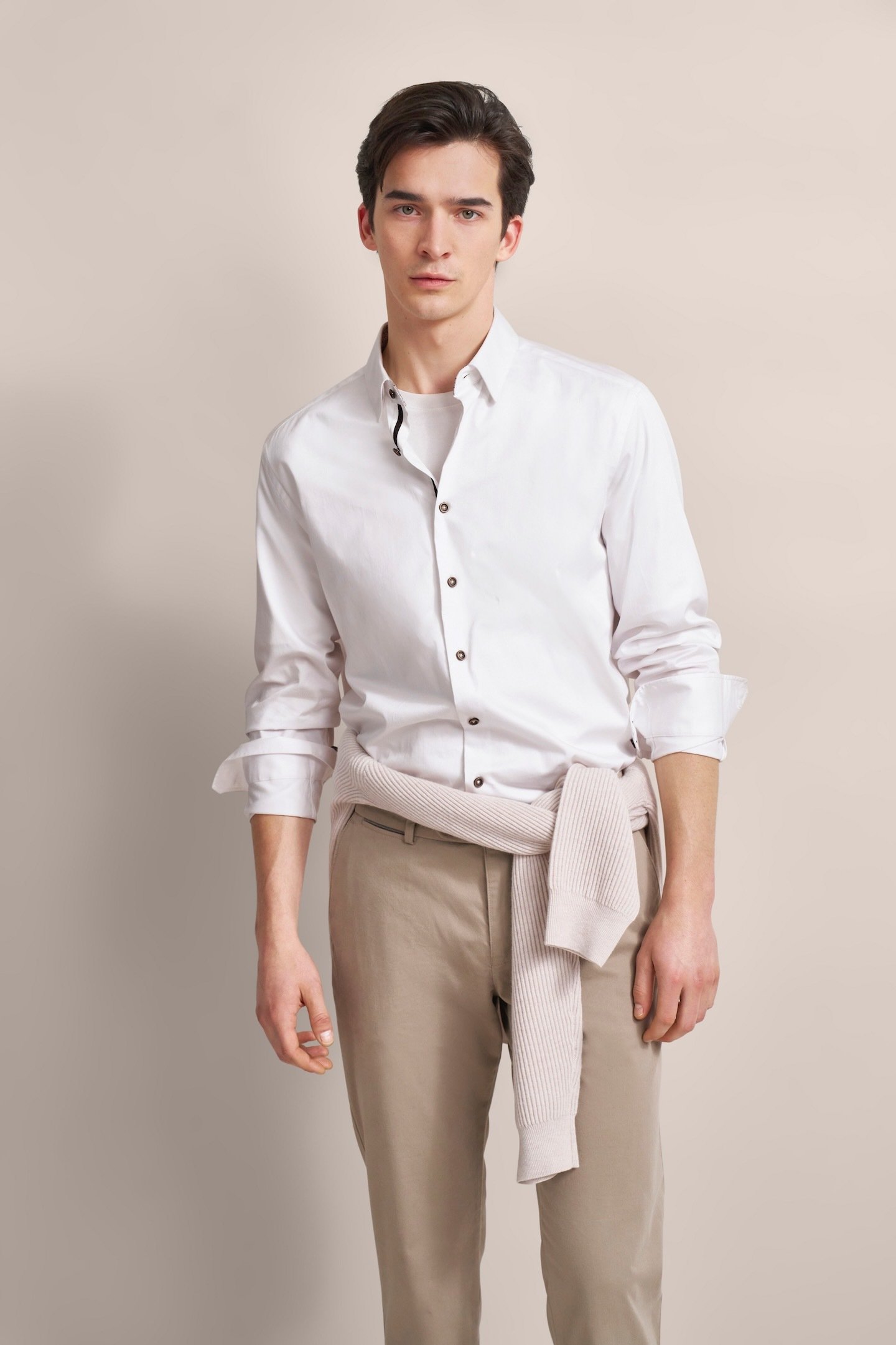 Bugatti Herren Satinhemd in schlichter Optik