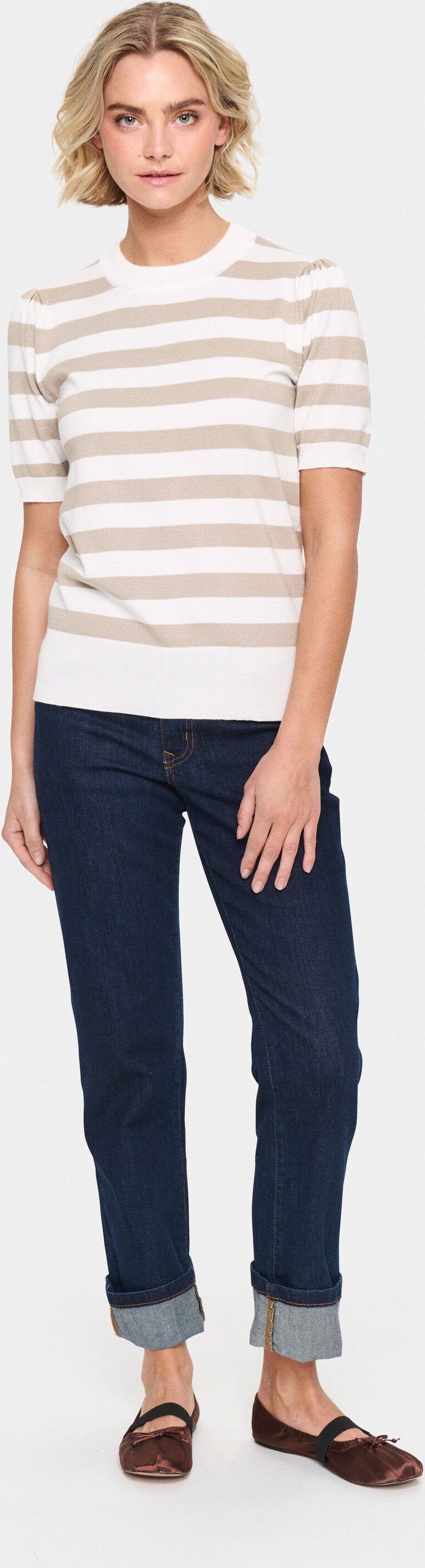 Strickpullover Gerade Passform beige