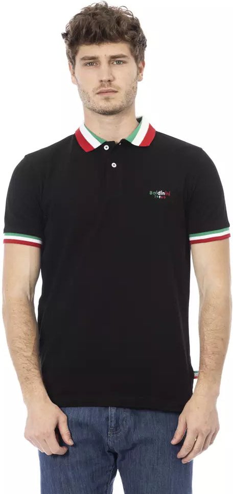 Baldinini Trend Schwarzes Baumwolle Herren Poloshirt
