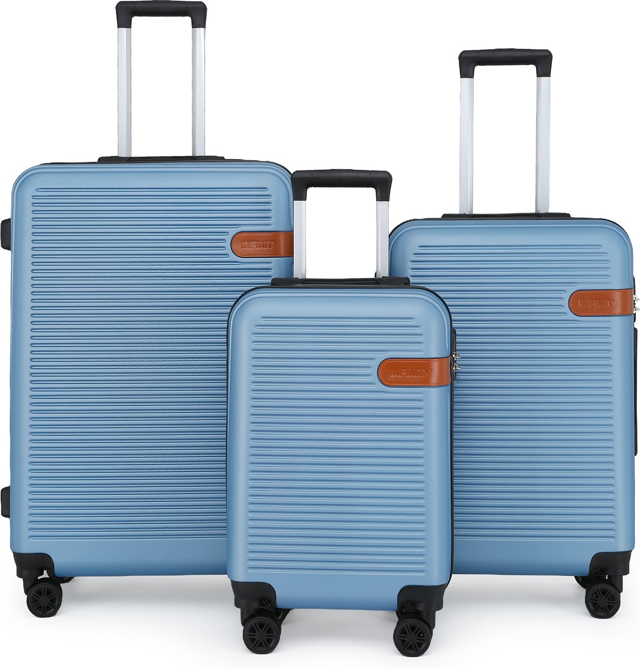 Hartschalen-Kabinekoffer-Set Blau Marine Robustes ABS Leichtgewicht Reisegepäck Urlaubstasche