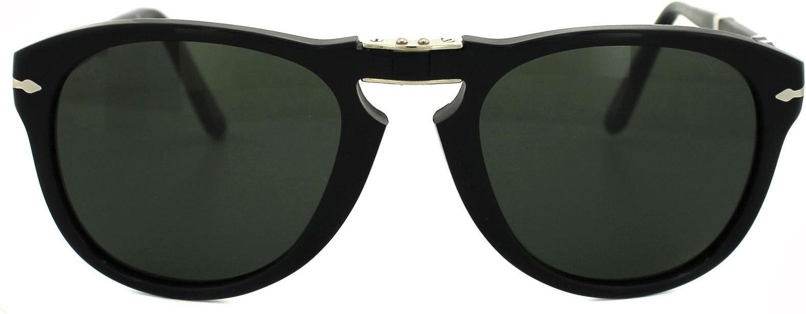 Thumbnail - Persol Sonnenbrille 714 95/31 Schwarz Grün Folding Steve McQueen 54mm