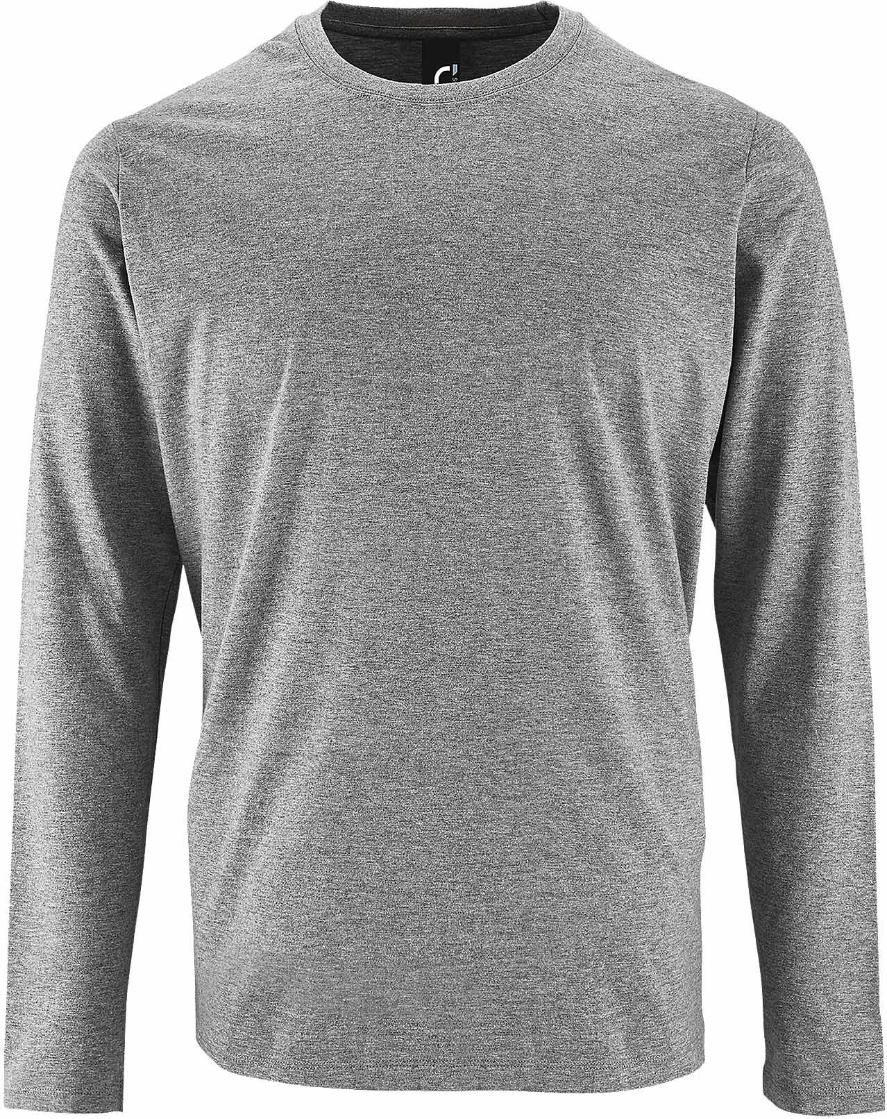 SOLS Herren Imperial Langarm T-Shirt (Grau meliert)