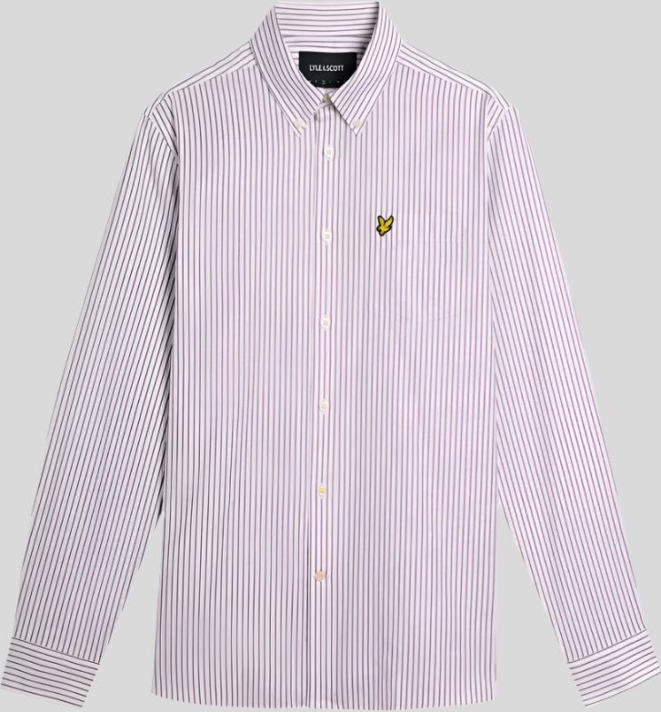 Lyle & Scott Jacquard-Streifenhemd - Weiß