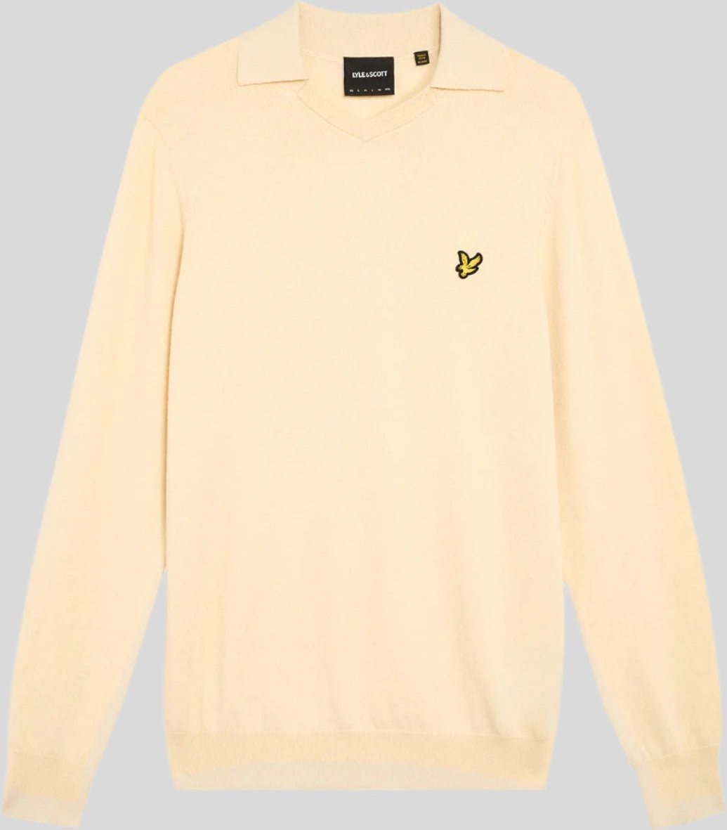 Lyle & Scott Baumwoll-Merino Fußballpullover - Beige